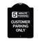 Signmission Customer Parking Choose Your Limit Minute Parking Heavy-Gauge Alum Sign, 24" x 18", BW-1824-24207 A-DES-BW-1824-24207 - alternate 1